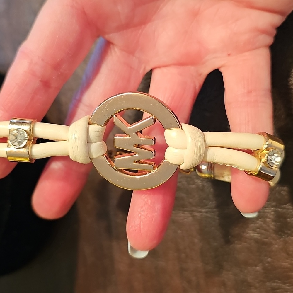 Michael Kors Gold and Cream MK Bracelet - Picture 4 of 4